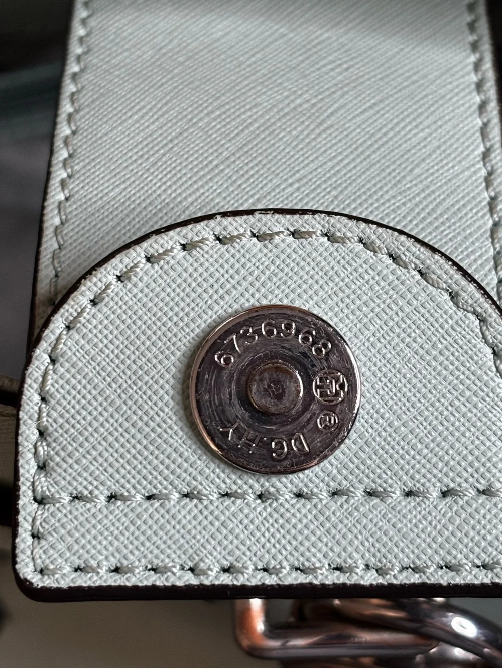 Michael Kors Hamilton Mint Green Saffiano Leather Satchel Tote Silver Lock Bag